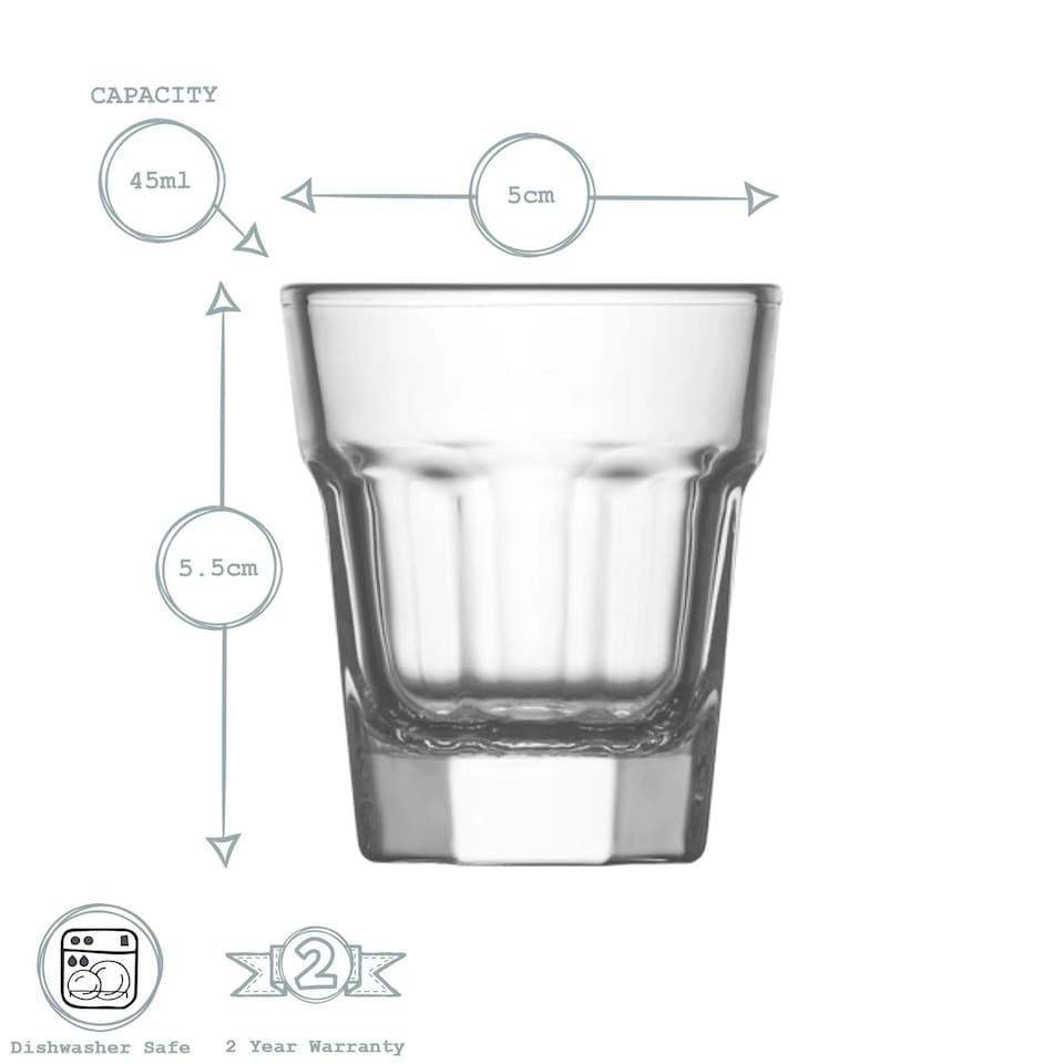 image 1 of LAV Aras Shot Glasses - 45ml - Clear - Pack of 6 Clear