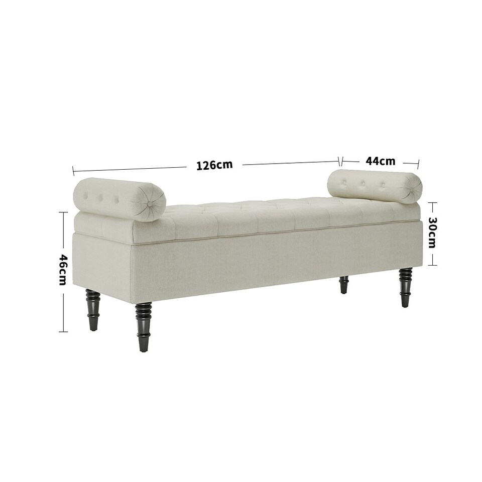 image 1 of Living and Home Storage Ottoman Bench with Armrests