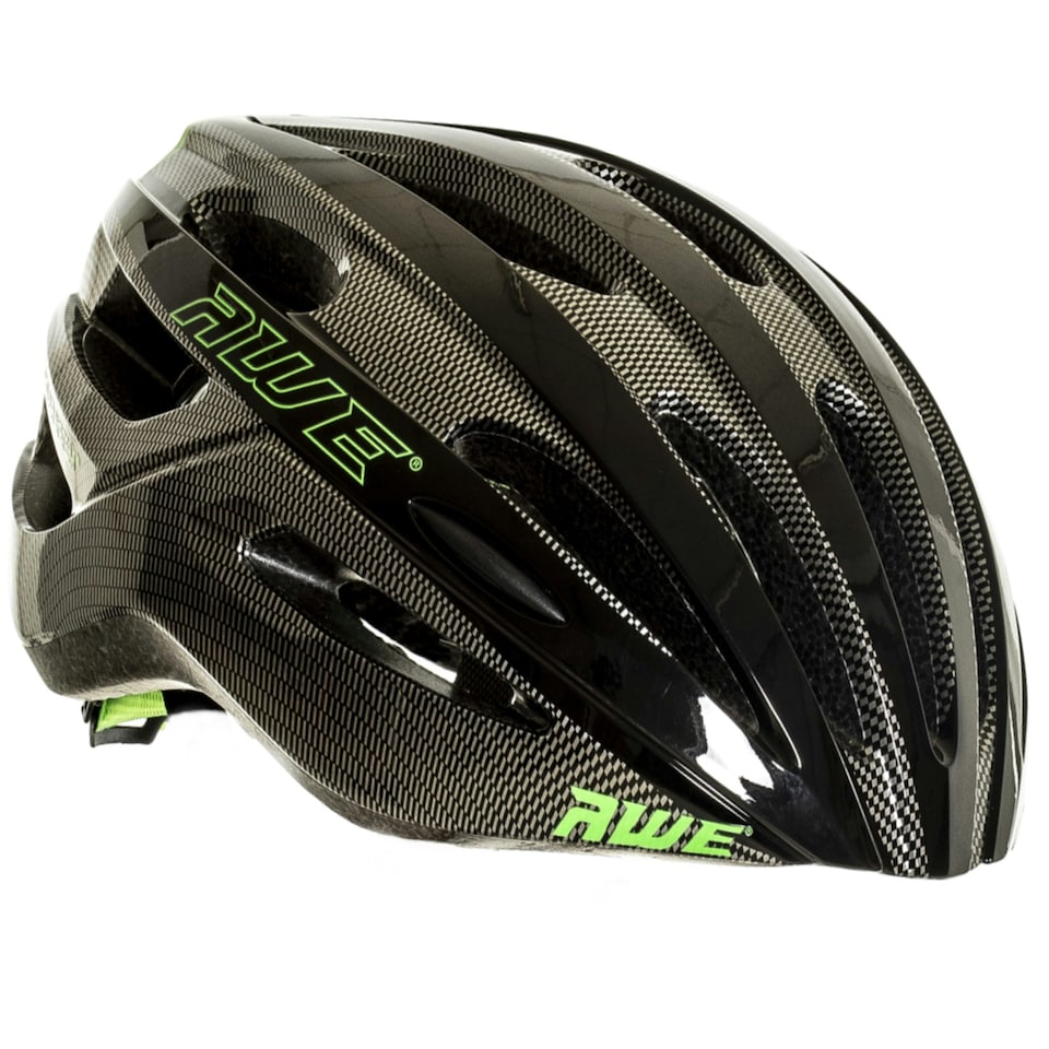 image 1 of AWE AweSprint In Mould Bike Helmet Carbon/Black/Green 58-61cm Crash Guarantee* Black | L