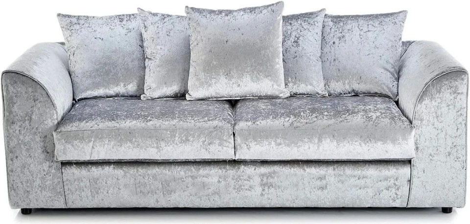 image 1 of CHICAGO 3+2  CRUSHED VELVET SOFA SET SUITE IN SILVER