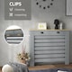 image 4 of HOMCOM Radiator Cover with Drawer, Horizontal Slatted Grill, Grey Painted MDF Wood Cabinet Shelf Heating Cover for Living Room Bedroom Hallway, Medium