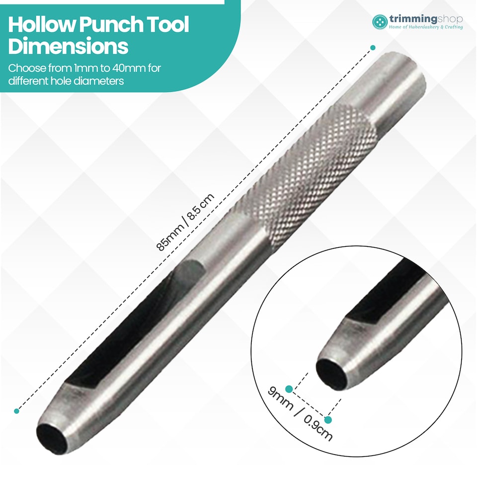 image 1 of 9mm Leather Hole Punch Tool, Metal Hollow Punch Cutter