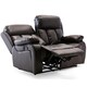 image 3 of Chester 2 Seater Manual High Back Bonded Leather Recliner Sofa (Brown)