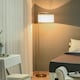 image 2 of HOMCOM Floor Lamp with Linen Lampshade Round Base for Living Room Bedroom
