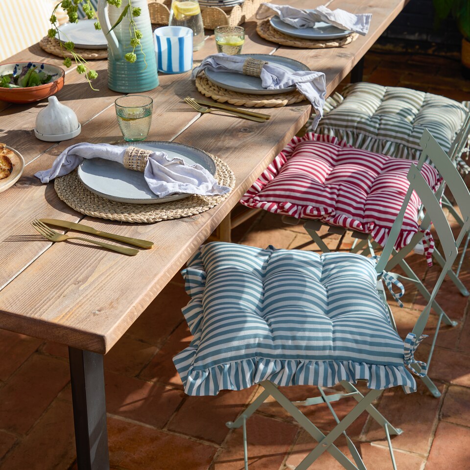 image 1 of Wylder Millie Ruffle 2 Pack Indoor Outdoor Seat Pads