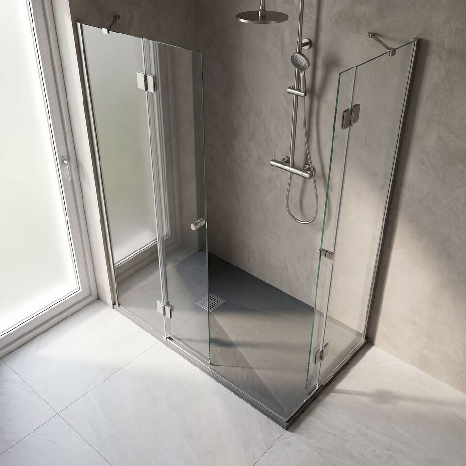 image 1 of Balterley Premium Slimline Rectangular Shower Tray | Grey | Grey Slate | 1