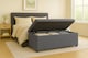 image 2 of 120cm Chesterfield Plush Velvet Steel Grey Upholstered Storage Ottoman Bench - Deep Tufted Lid & Wooden Leg