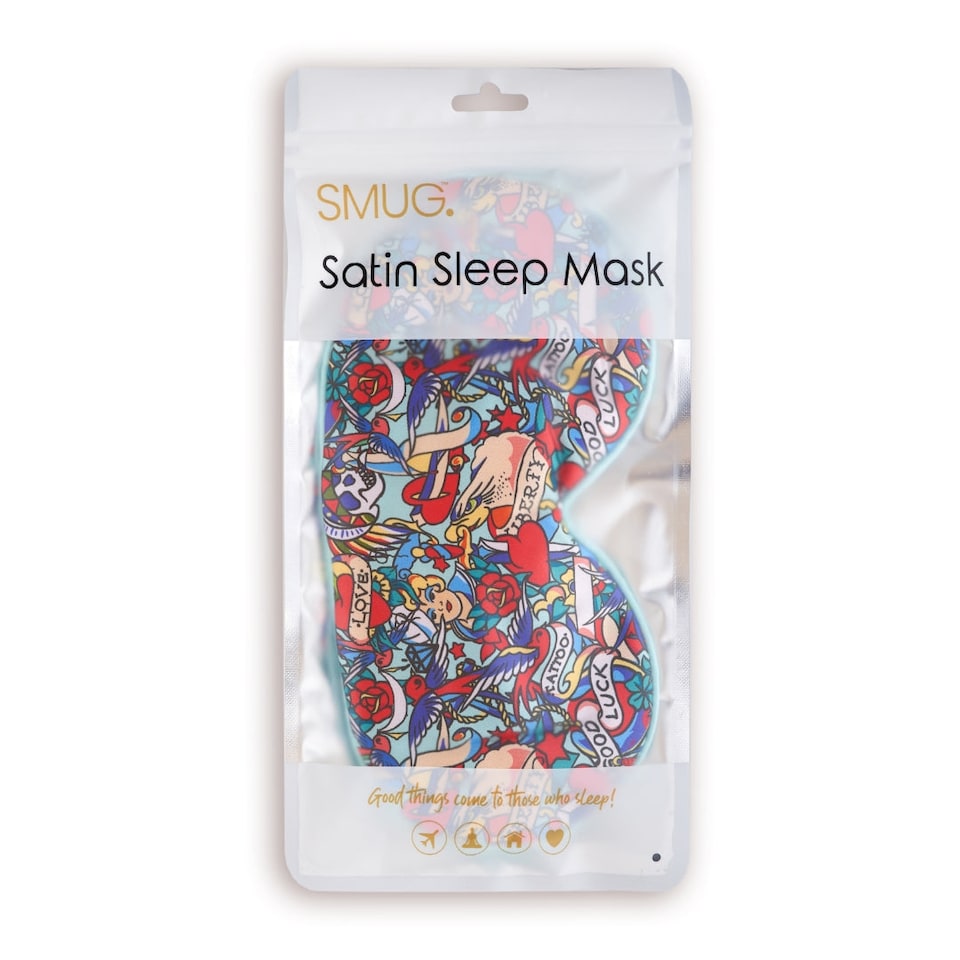 image 1 of SMUG Satin Sleep Mask - Tattoo Print