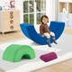 image 3 of COSTWAY 3 Piece Toddlers Climbing Toy Indoor Soft Play Equipment Playset-Blue