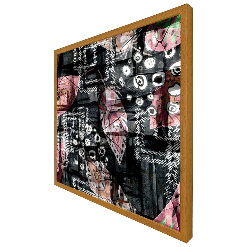 image 1 of Boho pattern with feathers (Picture Frame) White | M