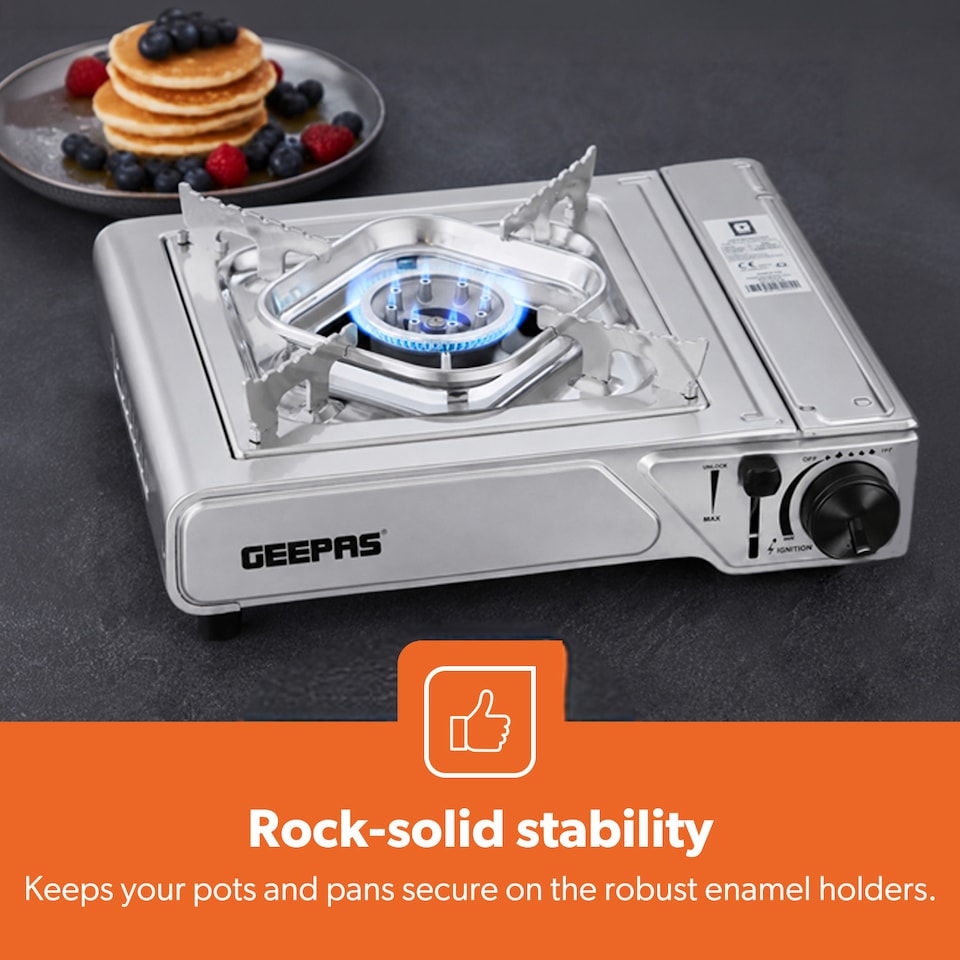 image 1 of Geepas Single Burner Portable Gas Stove With Carry Case