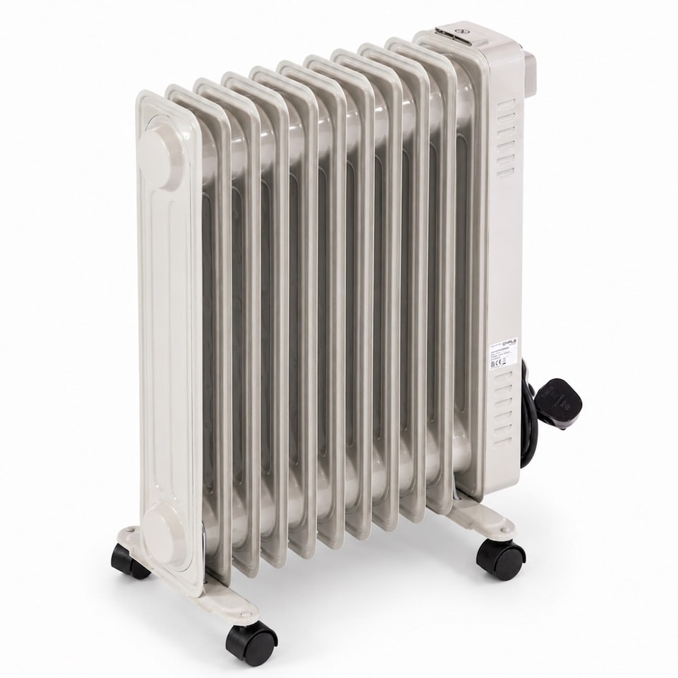 image 1 of 2500W 11 Fin Portable Oil Filled Radiator Electric Heater