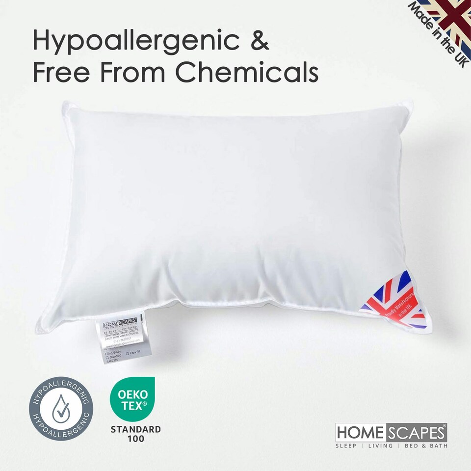 image 1 of Homescapes Luxury Super Microfibre Cushion Pad Insert Inner 40 x 30 cm (16 x 12") White