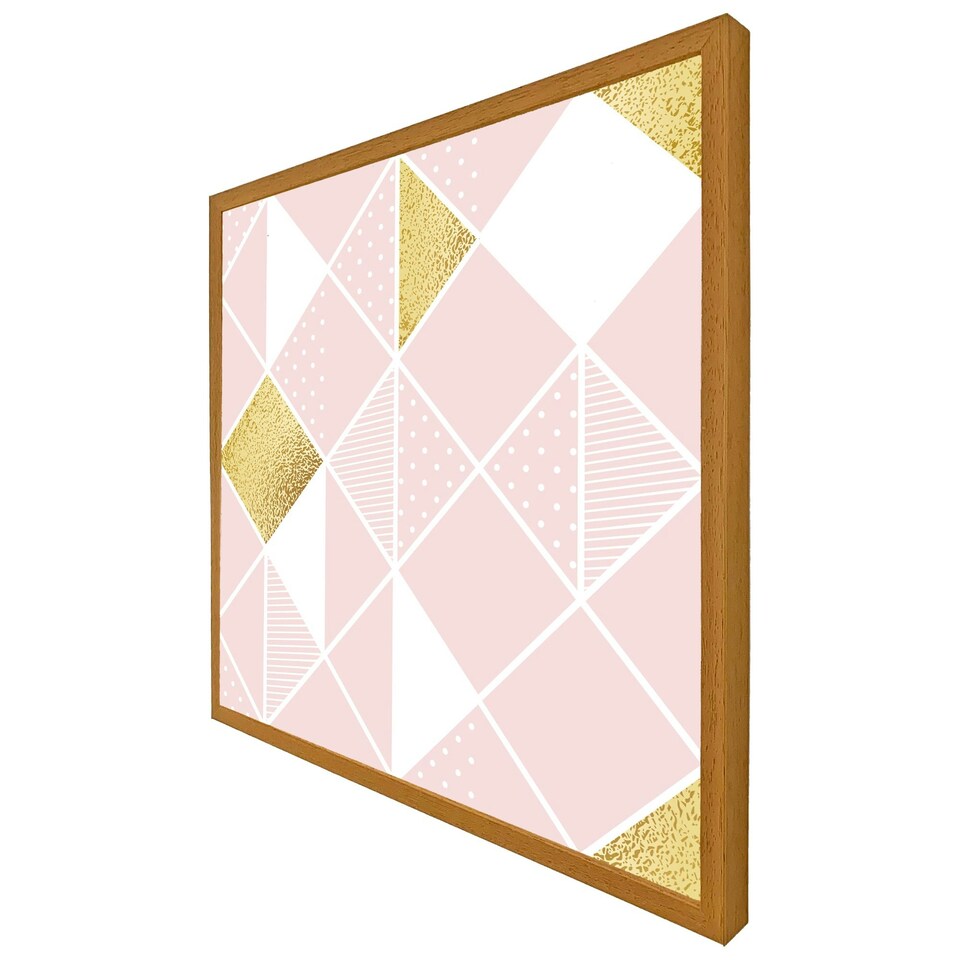 image 1 of Pink & gold geometric (Picture Frame) Grey | L