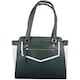 image 3 of London Leathergoods Womens Premium Large Leather Handbag Shoulder Bag with Contrasting Colours | Green | Green/White