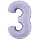 image 1 of Satin Lilac Number 3 Giant Foil Helium Balloon 102cm / 40 in