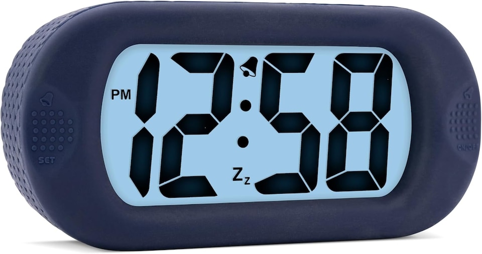 image 1 of Acctim Silicone Digital Alarm Clock Smartlite Crescendo Alarm Easy Read Jumbo Display Silicone Case | Blue | Dark Blue