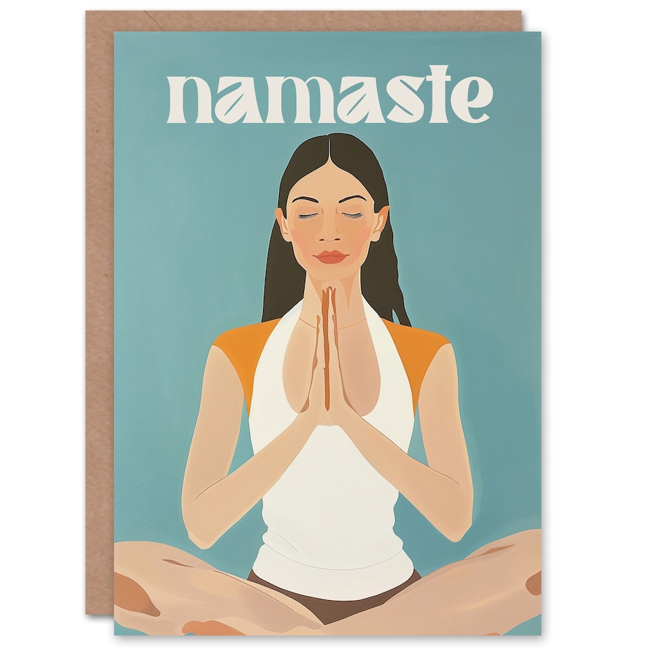 image 1 of Namaste Anjali Mudra Praying Hands Yoga Zen Thank You Card