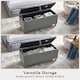 image 4 of Vida Designs Valencia Storage Ottoman Bedroom Hallway Chest Bench, Light Grey Velvet | Grey | Grey