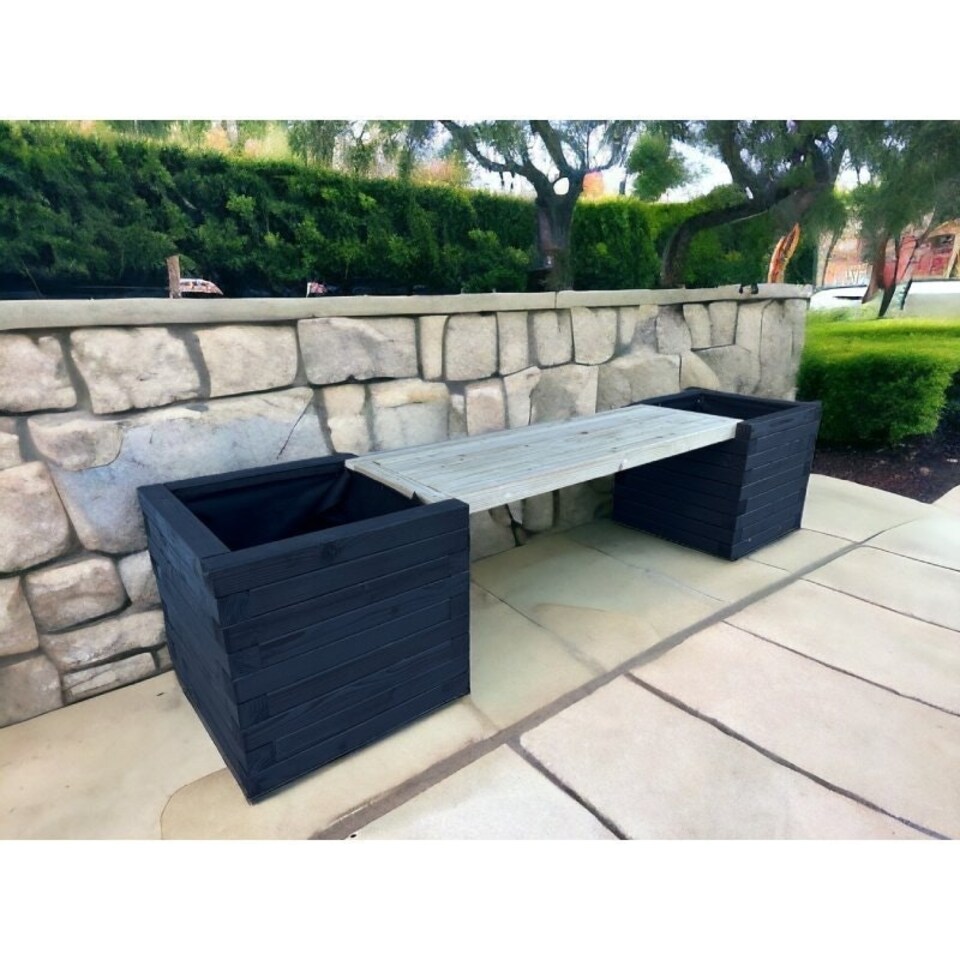 image 1 of Somerset Double Planter Bench (Painted Planter Bench - Choice of Colours Available) - Pressure Treated Wood - L180 x W40 x H40 cm | Multi
