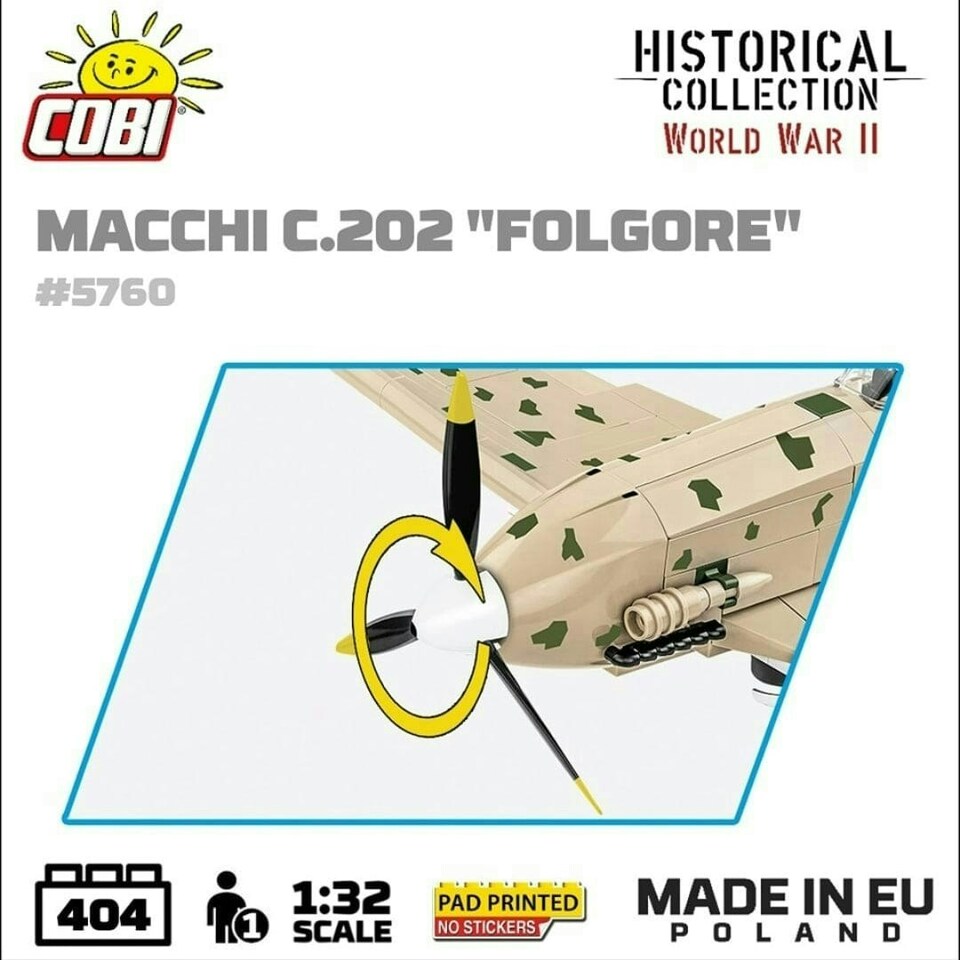 image 1 of Macchi C. 202 Folgore brick plane model - COBI 5760 - 405 bricks