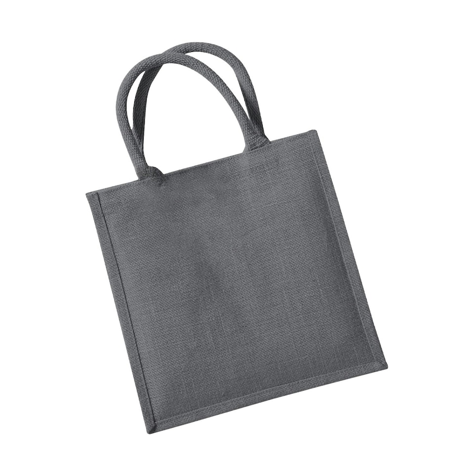 image 1 of Westford Mill Midi Jute Tote Bag - Graphite Grey - One Size | Grey