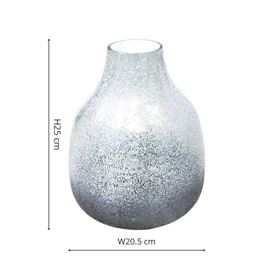 image 1 of Verre Round Frosted Vase - Glass - L21 x W21 x H25 cm - Atlantic Blue | Blue