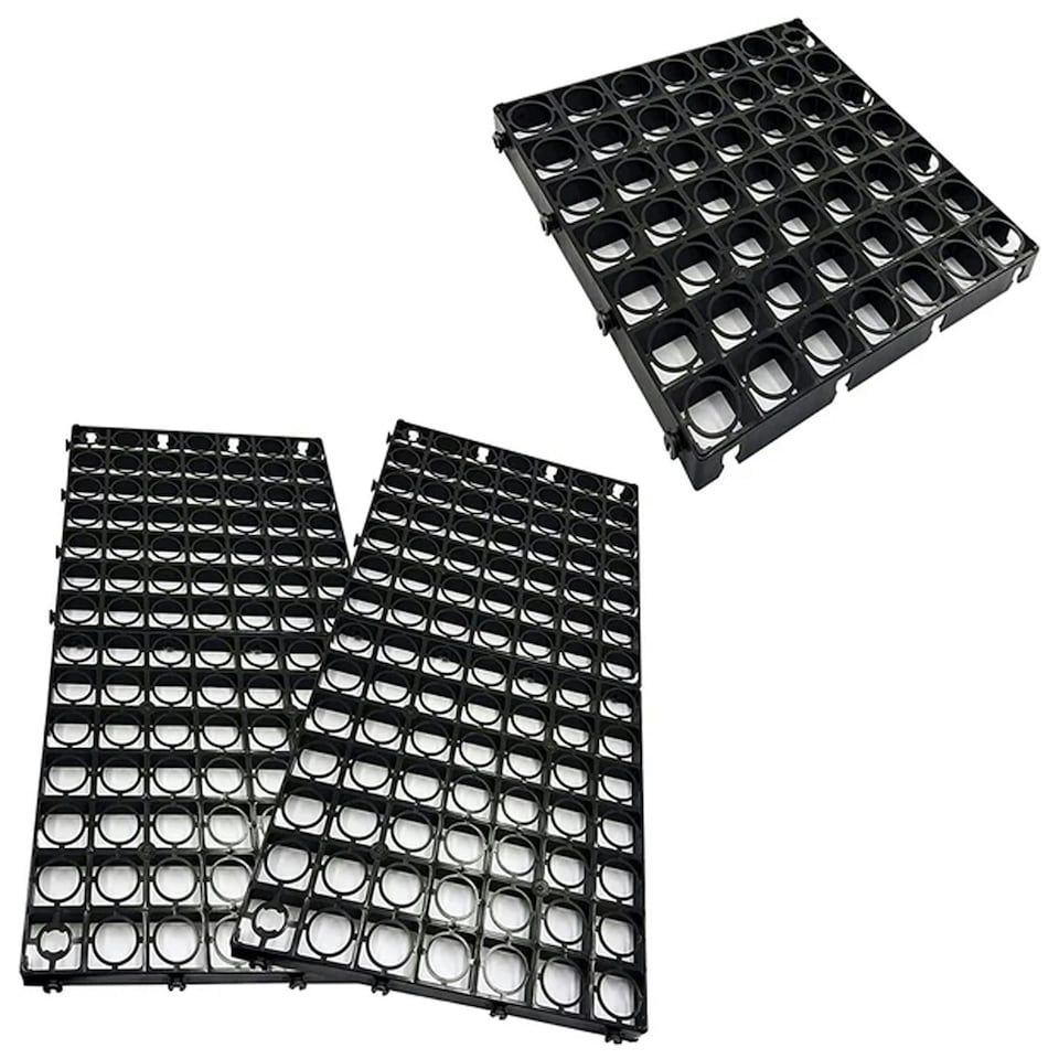 image 1 of 8 x Black Protective Plastic Paving Driveways Grid Mats Black