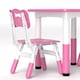image 9 of AIYAPLAY 3-Piece Adjustable Kids Table and Chair Set for Playroom - Pink