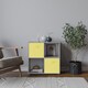 image 2 of 4-Cube Shelving Unit With Non Woven Inserts - Square | Grey | Grey & Yellow | 1