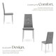 image 3 of Dining Chair Set - high backrest, slim steel legs & rhinestone highlights - Set of 8 Grey