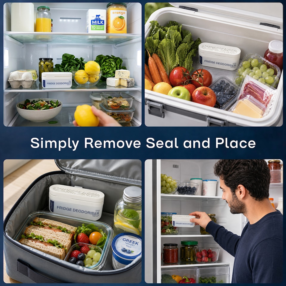image 1 of Clayr 2 Pack Fridge Odour Eliminator Natural Gel Freshener