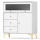 image 1 of COSTWAY Chest of Drawers Storage Cabinet w/Pull-out Drawers Grey