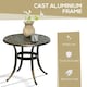 image 4 of Outsunny 60cm Round Hollow Top Design Side Table with Cast Aluminum Frame