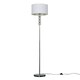 image 3 of ValueLights Eleanor Silver Chrome & Clear Acrylic Ball Floor Lamp with a White Drum Shade & LED Bulb