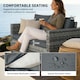 image 5 of Outsunny 2 Seater Rattan Garden Sofa with Deep Seat, Wide Arms, Mixed Grey | Grey | Mixed Grey | Two Seater