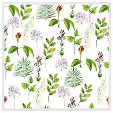 Selection of laves & flowers (Picutre Frame) White | S