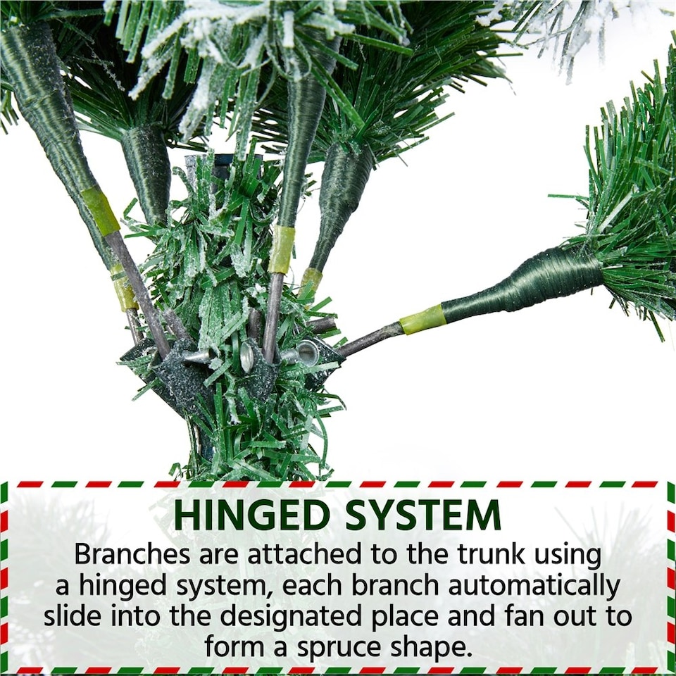image 1 of Yaheetech Flocked Artificial Christmas Tree with Foldable Stand