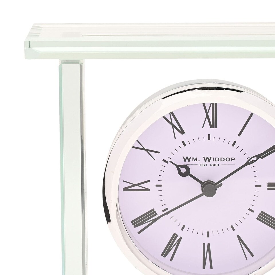 image 1 of Widdop Gifts Glass Design Mantel Clock