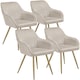 image 1 of Dining Chair Marilyn - quilted velvet, continuous backrest, gold steel legs | Grey | taupe/gold | One Size | 4