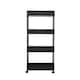 image 1 of Living and Home 4 Tiers Shelf  Trolley Cart Storage Rack for Kitchen & Bathroom - Black