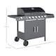 image 7 of Outsunny 6+1 Burner Gas BBQ Grill Garden Barbecue with Wheels, Cabinet Grey