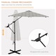 image 6 of Outsunny 3m Convertible Cantilever Parasol and Centrepost Garden Parasol with Cross Base, 360 Rotation Banana Parasol with Crank Handle and 8 Ribs, Hanging Patio Umbrella, Black and White