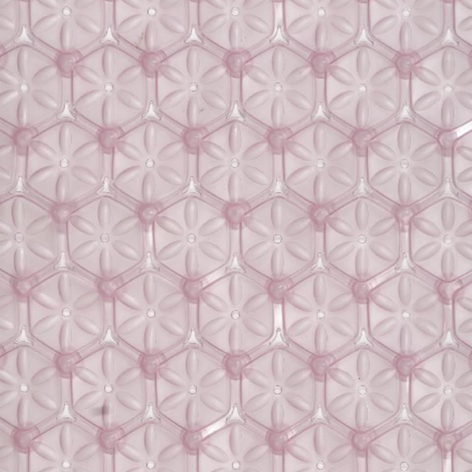 image 1 of Laguna Anti Slip Pink PVC Bath Mat 68cm x 37cm - 2 Set | Pink | Pink | 2