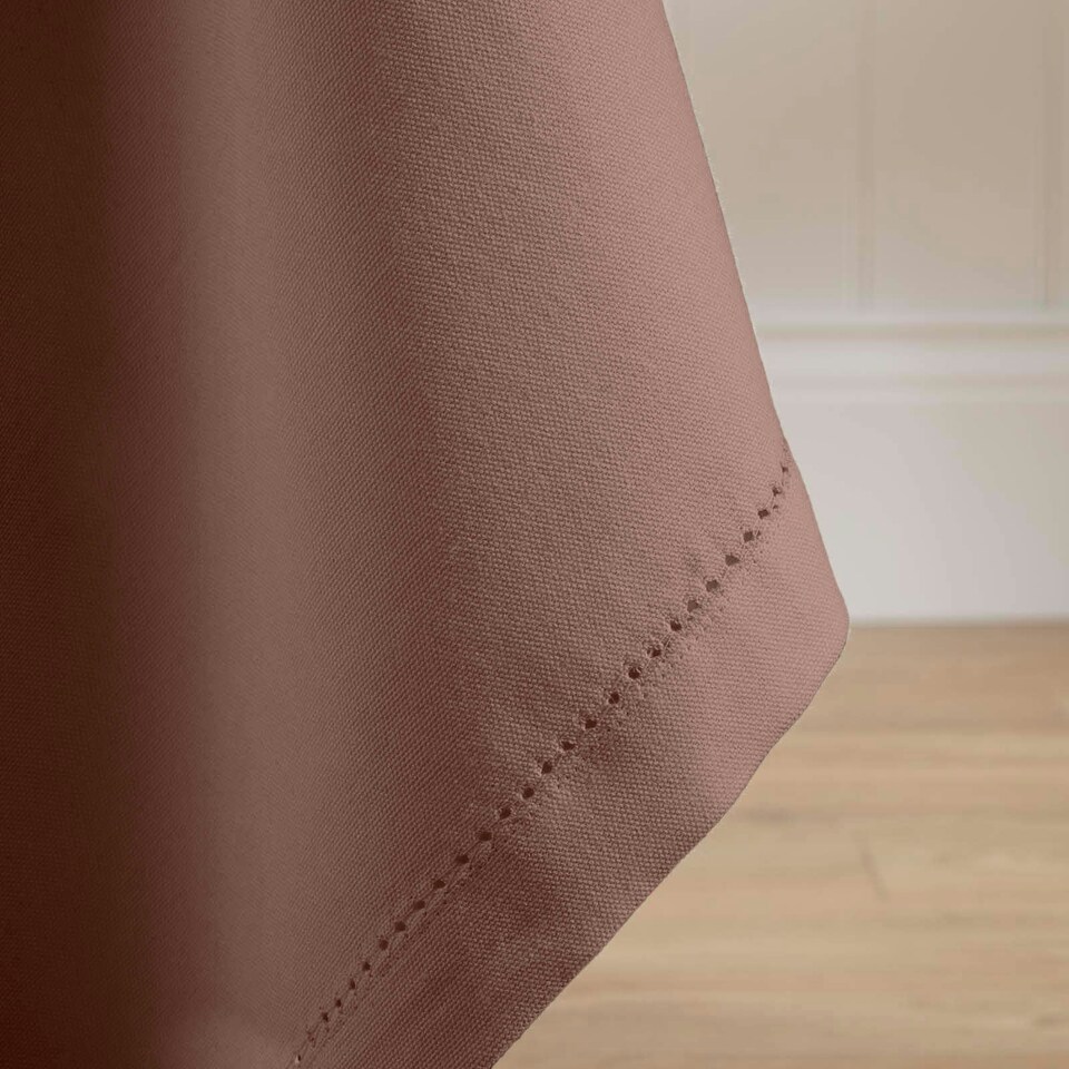 image 1 of Homescapes Chocolate Brown Cotton Round Tablecloth - 178 cm Brown