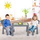 image 7 of COSTWAY Kids Table and 2 Chairs Set Children Play Table Grey