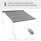 image 4 of Outsunny 3x2.5m LED Light Full Cassette Case Electric/Manual Awning Door Window Sun Shade Patio Canopy Retractable w/ Remote Grey