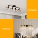 image 7 of EMITTO 4-Way Spotlight Ceiling Light Adjustable Vintage Black Metal E14 Fixture