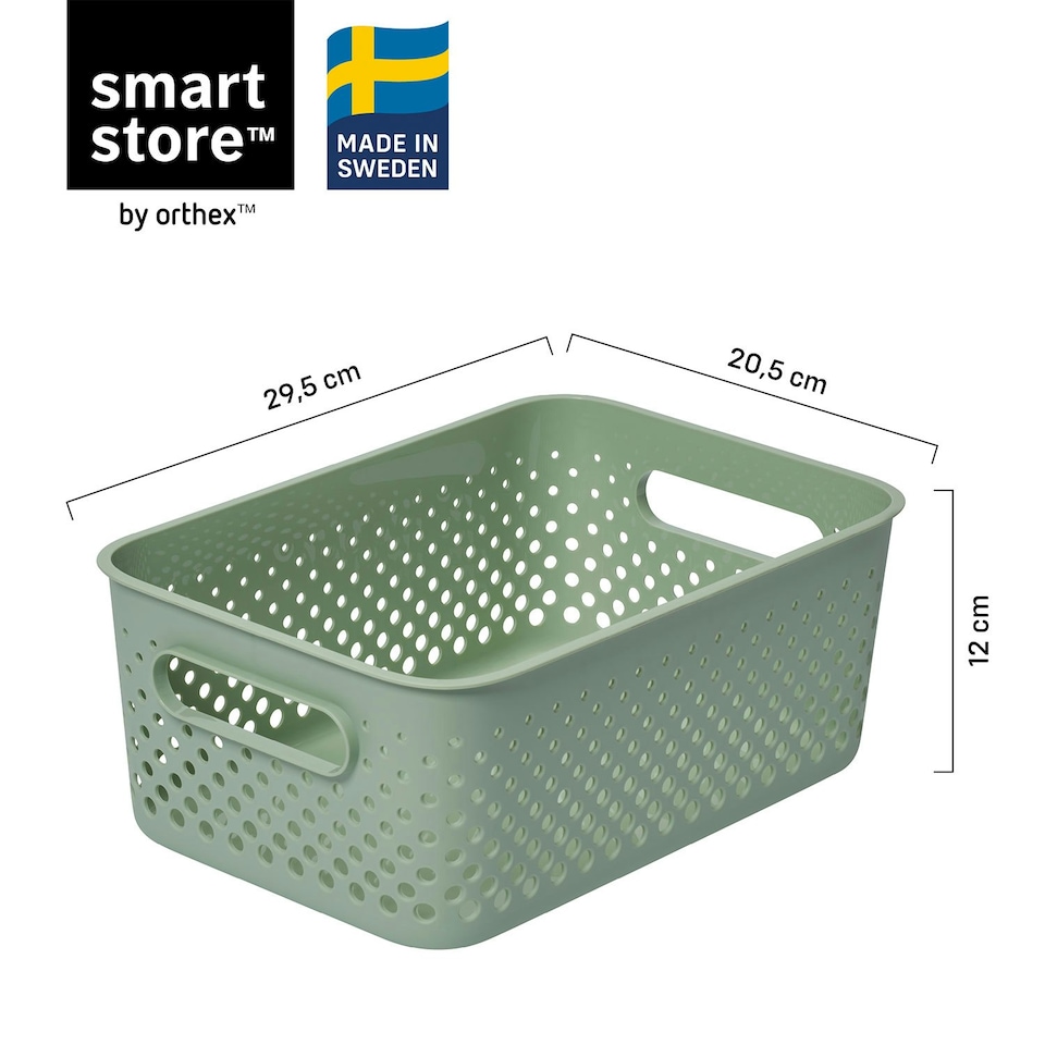 image 1 of SmartStore Essence medium Beach Grass Storage Basket, 5.6L Green