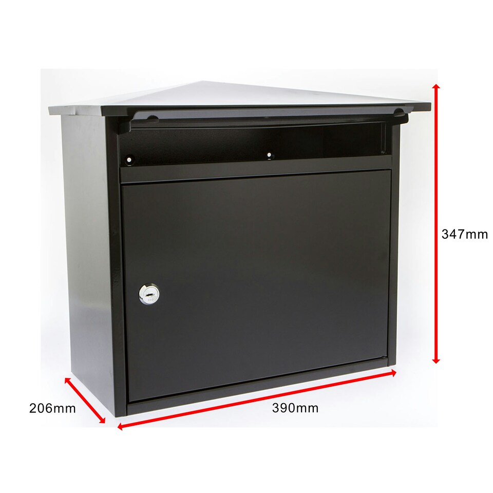 image 1 of Burg-Wachter Mersey Large Wall Mounted Galvanised Steel Post Box - 36x35x20cm Silver